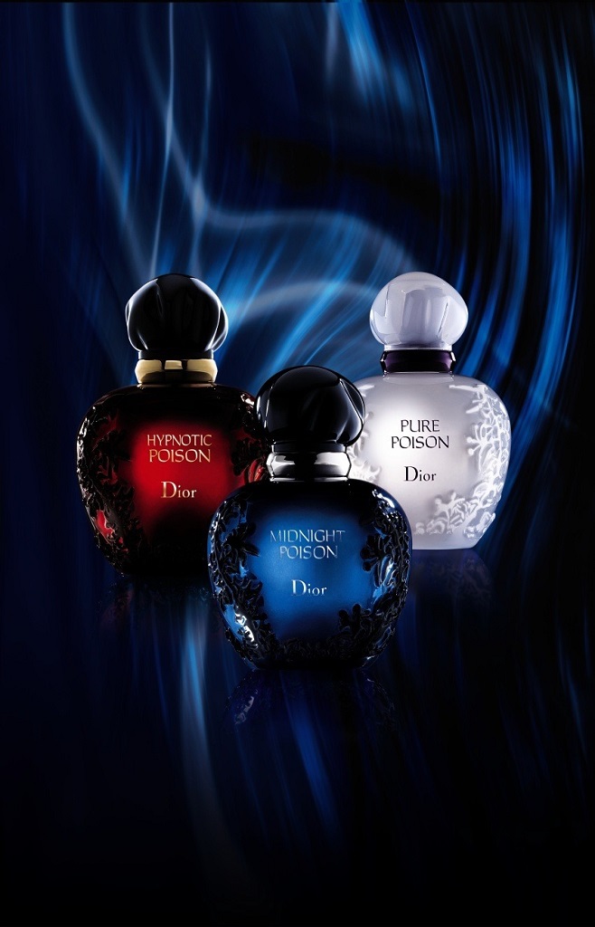 Dior trio of parfums Hypnotic Poison, Midnight Poison and Pure Poison