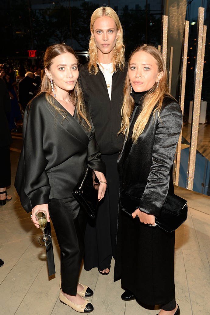 Ashley and Mary-Kate Olsen with Aymeline Valade in The Row.