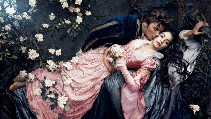 Zac-Efron-and-Vanessa-Hudgens-Sleeping-Beauty-Disney-Characters-Fashion-Design-Weeks